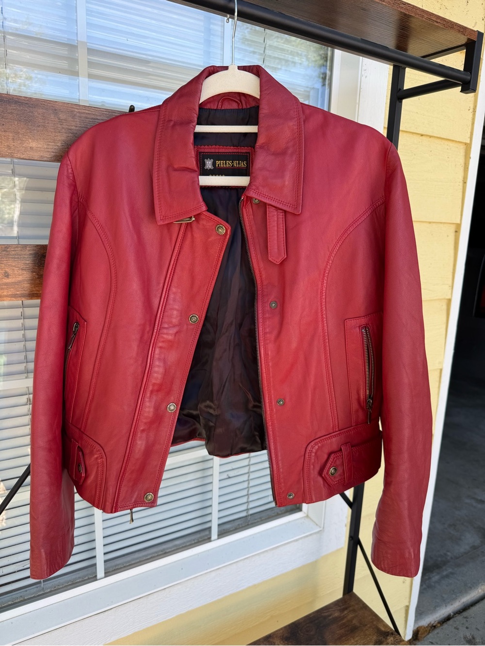 Vintage Italian Red Leather Jacket